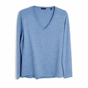 ATM Anthony Thomas Melillo 100% Cashmere V-Neck Sweater Women’s Large Blue Light